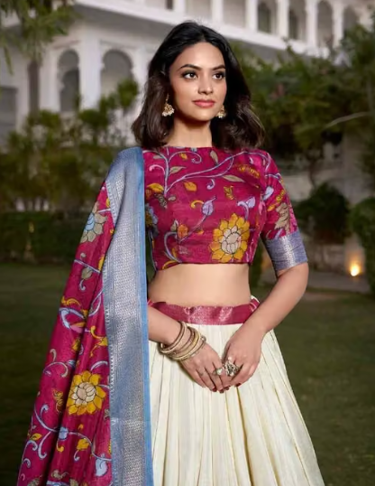 Clysta Women's Collection Dolla Silk Lehenga Choli Patola Print with Foil Work With Unstitched Blouse