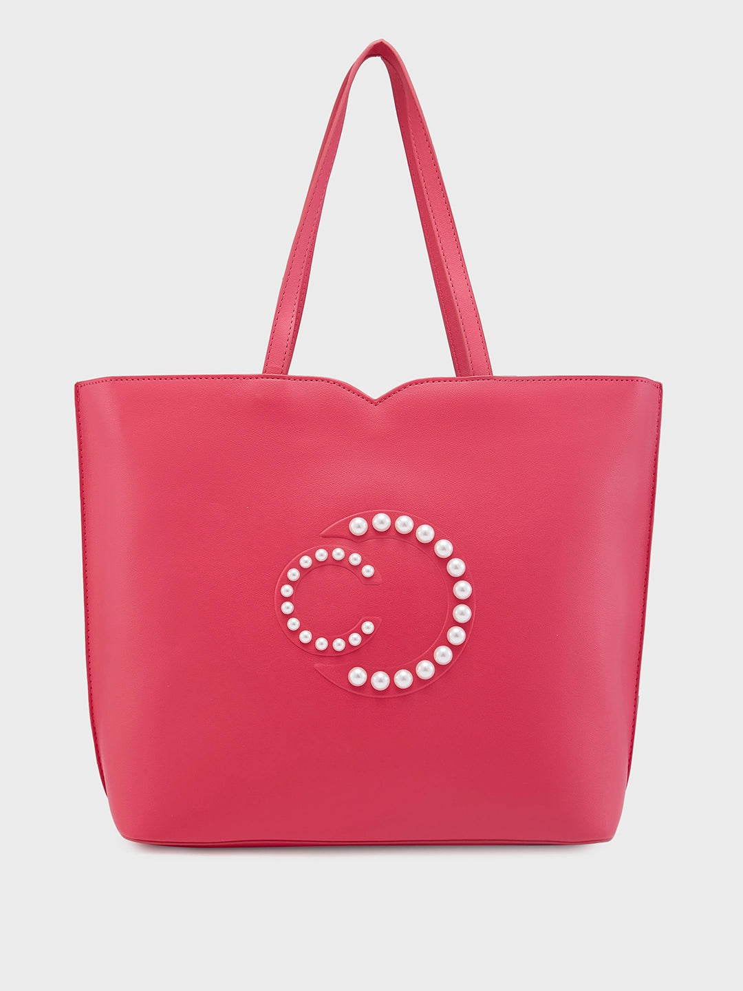 Caprese Pink Cloud Tote Medium Solid Women'S Office Handbag Pink