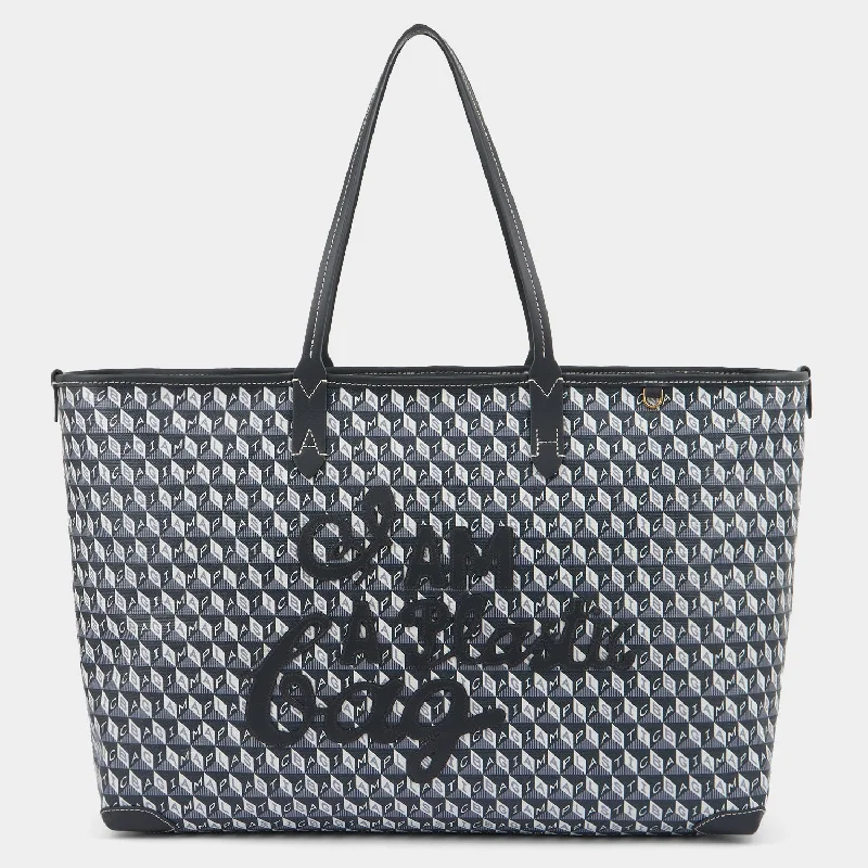 I Am A Plastic Bag Zipped Motif Tote