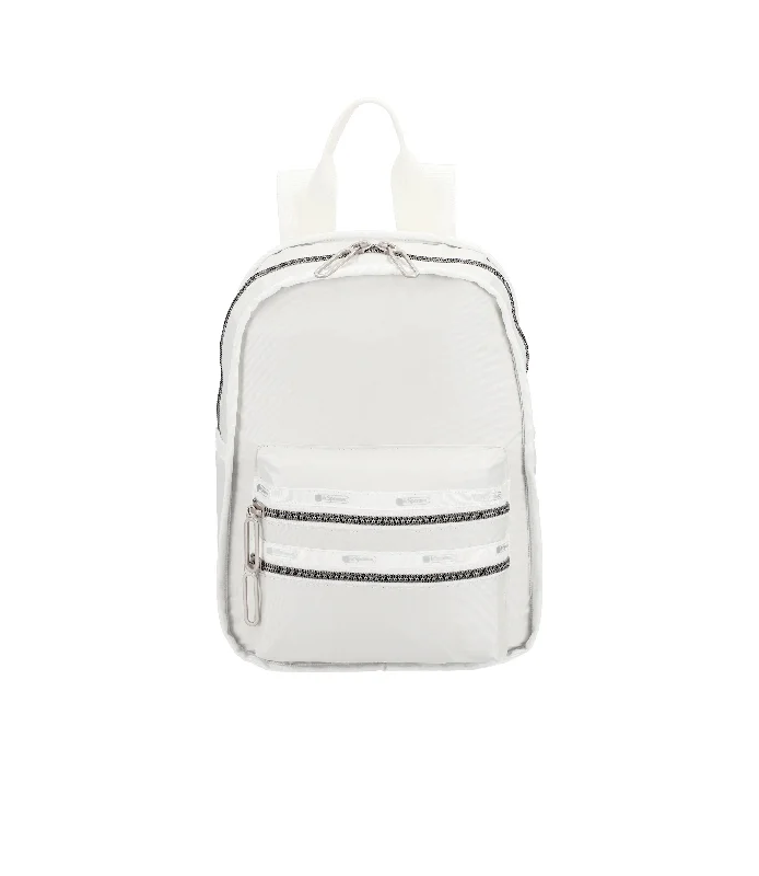 Leather - Trimmed Women's Backpacks in Cream for a Touch of LuxurySmall Functional Backpack