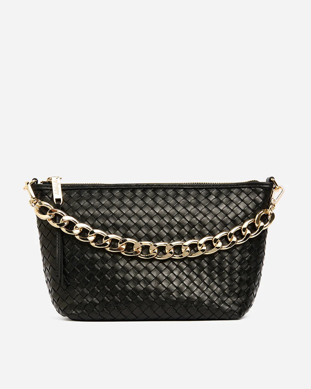 Women's Lizard - Print Clutch in Brown for a Chic LookAGNES BAG | Black Weave