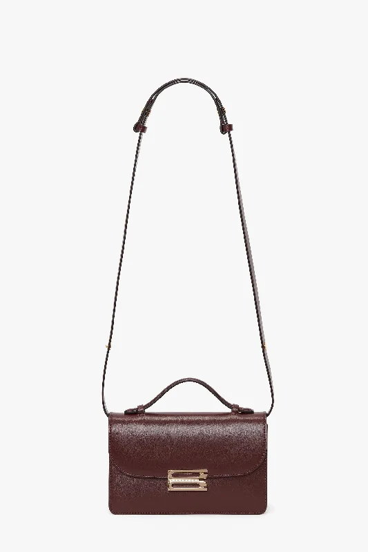 Women's Shoulder Bag with Adjustable Strap in Pink for ComfortMini Dorian Bag In Burgundy Smooth Leather