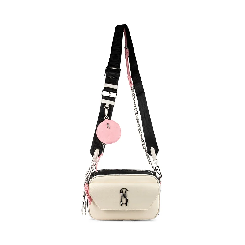 Shoulder Bag with Chain Strap in Silver for a Trendy AppearanceBLIGHT-B NATURAL MULTI