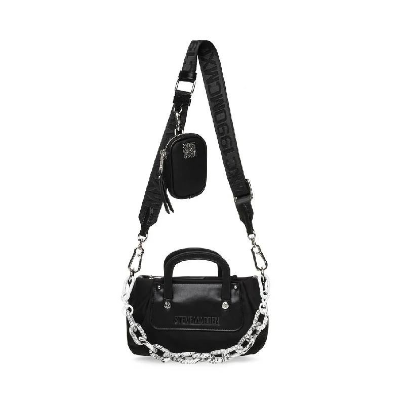 Crossbody Shoulder Bag in Black Leather with Gold Hardware for Night OutsBRAMON BLACK