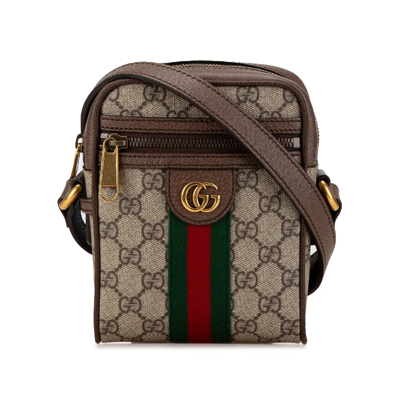 Medium - sized Canvas Crossbody Bag in Beige with Floral Print for Spring OutingsBrown Gucci Mini GG Supreme Ophidia Crossbody