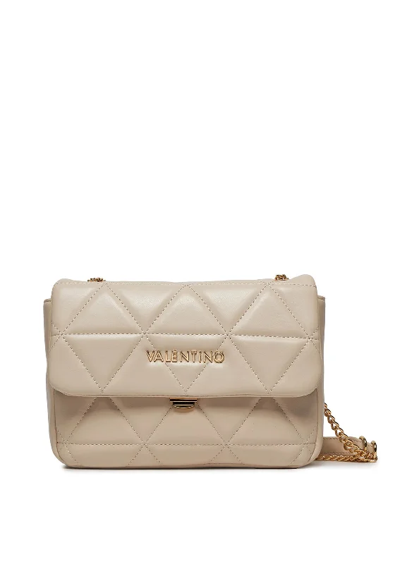 Pvc Shoulder Bag in Clear with Glitter for a Fun and Modern LookValentino Carnaby Quilted Shoulder Bag, Ecru