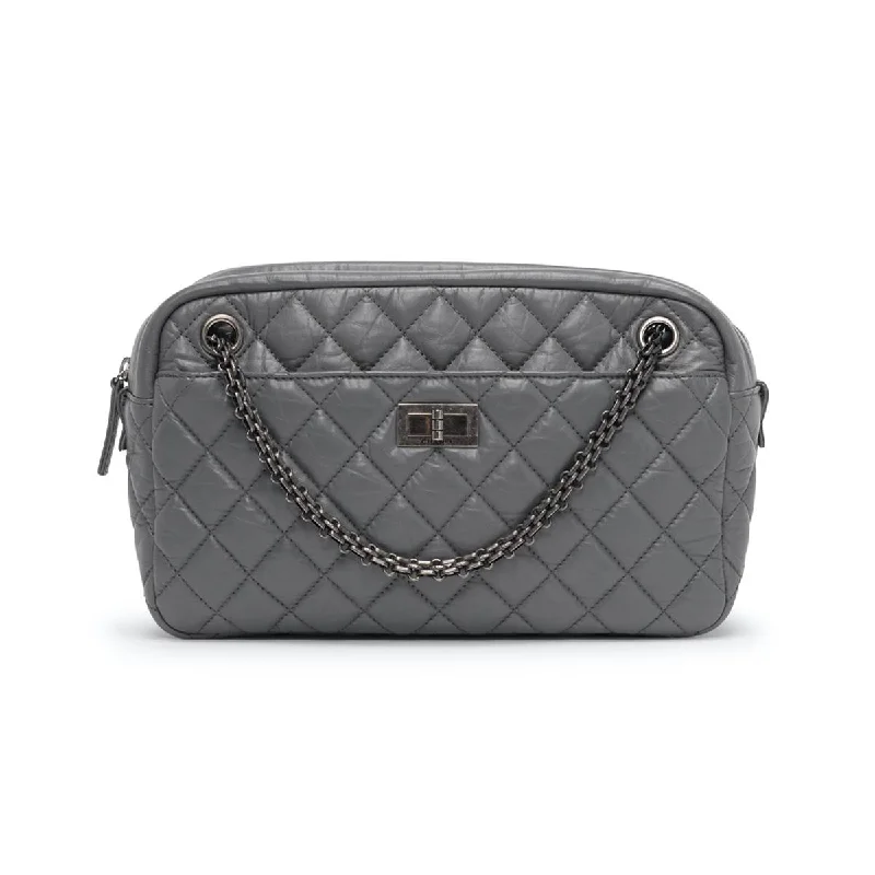 Leather Shoulder Bag with Magnetic Closure in Black for Quick AccessChanel Grey Aged Calfskin Medium Reissue Camera Bag