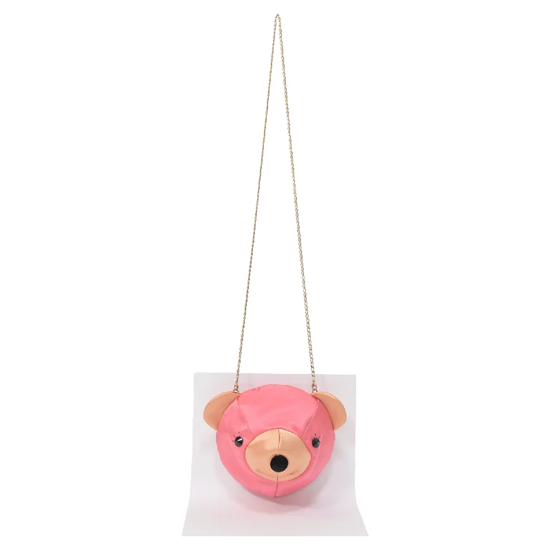 Leather - Trimmed Denim Crossbody Bag in Blue for a Vintage - Inspired LookCharlotte Olympia Teddy Bear Crossbody Bag in Pink Satin