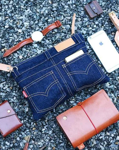 Minimalist Women's Card Cases in Gray with a Magnetic Snap for a Sleek StyleCool Blue Jean Mens Clutch Bag Wristlet Bag Wallet Zipper Clutch Wallet For Men