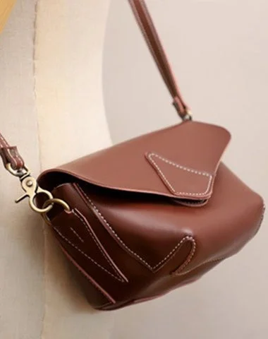 Women's Crossbody Bag with Chain Strap in Gold for a Glamorous TouchCute Coffee LEATHER WOMEN Small SHOULDER BAG Handmade Small Crossbody Purse FOR WOMEN