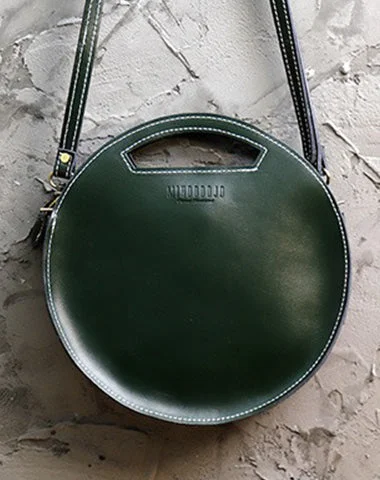 Suede Crossbody Bag in Olive Green for Fall Fashion StatementsCute Round LEATHER Handbag Green WOMEN Circle SHOULDER BAG Small Crossbody Purse FOR WOMEN