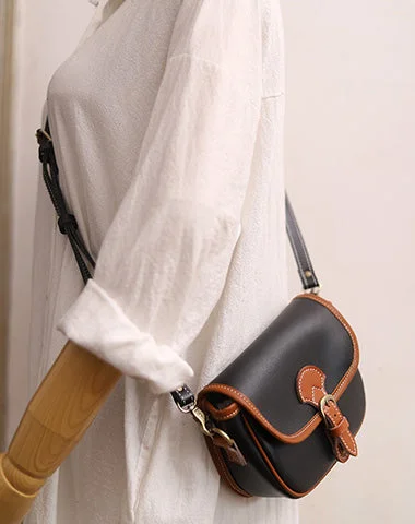 Women's Crossbody Bag with Magnetic Closure in White for Quick AccessCute Saddle Black LEATHER Side Bag White WOMEN Contrast Color Saddle SHOULDER BAG Small Crossbody Purse FOR WOMEN