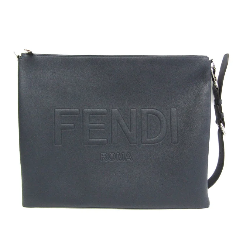 Women's Small Beaded Clutch in Silver for New Year's Eve PartyFendi --  Leather Clutch Bag (Pre-Owned)