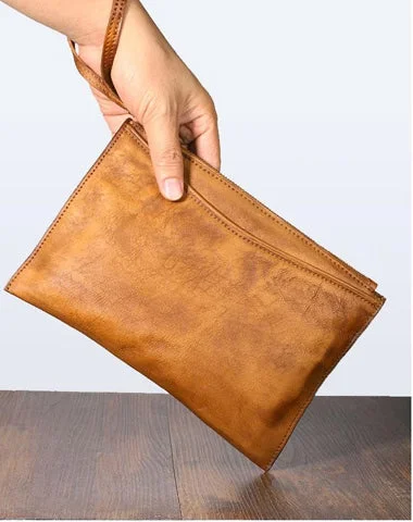 Expandable Women's Wallet in Brown for Carrying More Cash and CardsHandmade Leather Mens Brown Long Leather Wallet Wristlet Bag Envelope Bag Clutch Wallet for Men