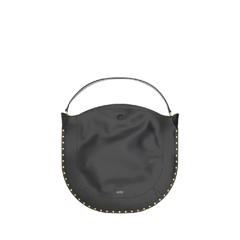 Crossbody Shoulder Bag in Black Leather with Gold Hardware for Night OutsIsabel Marant Oskan Hobo Shoulder Bag