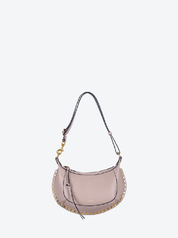 Shoulder Bag with Chain Strap in Silver for a Trendy AppearanceOskan moon grainy leather shoulder bag