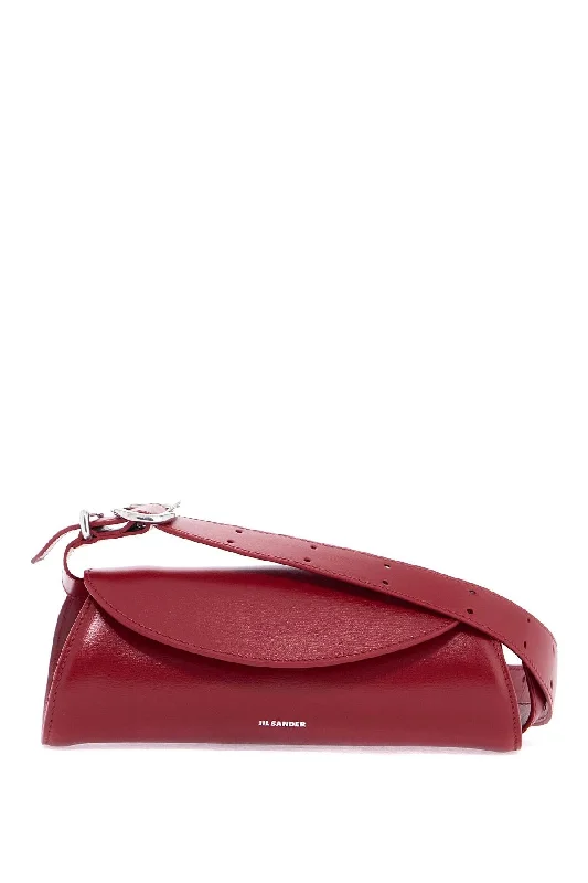 Leather - Trimmed Denim Crossbody Bag in Blue for a Vintage - Inspired LookJil Sander Cedar Red Mini Cannolo Leather Crossbody Bag