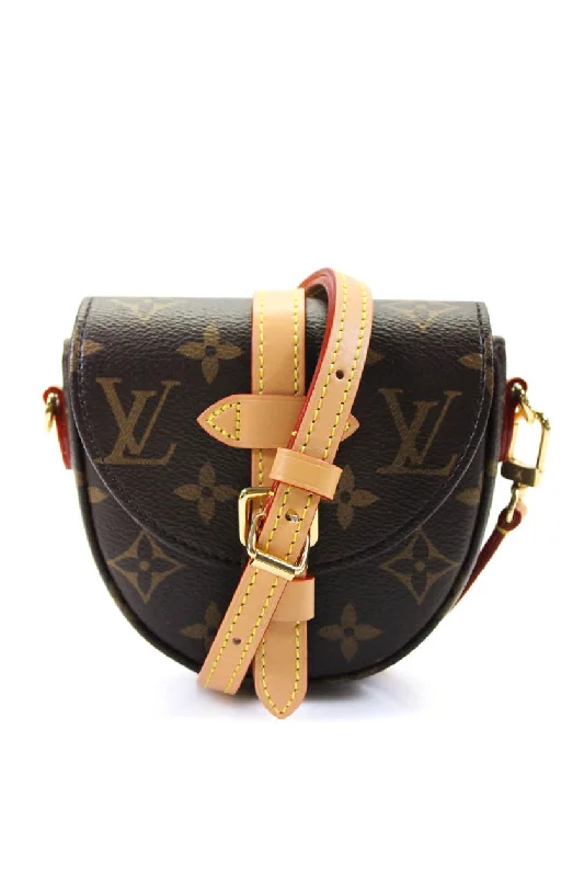 Women's Small Leather Crossbody Bag in Black with Gold Hardware for Evening PartiesLouis Vuitton Women's Coated Canvas Micro Monogram Chantilly Crossbody Bag Brown