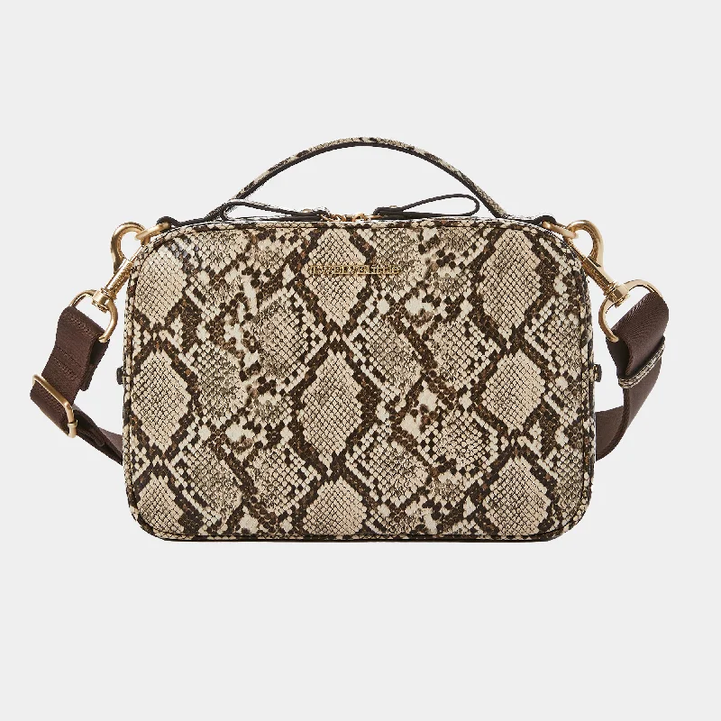 Quilted Leather Evening Bag in Gray for Sophisticated EventsLuxe Diaper Clutch for Diaper Bag in Embossed Snake