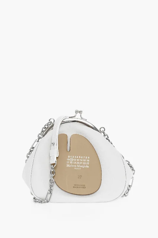 Quilted Leather Crossbody Bag in Cream for a Classic and Elegant AppearanceMaison Margiela Mm11 Leather Mini Crossbody Bag With Silver Chain