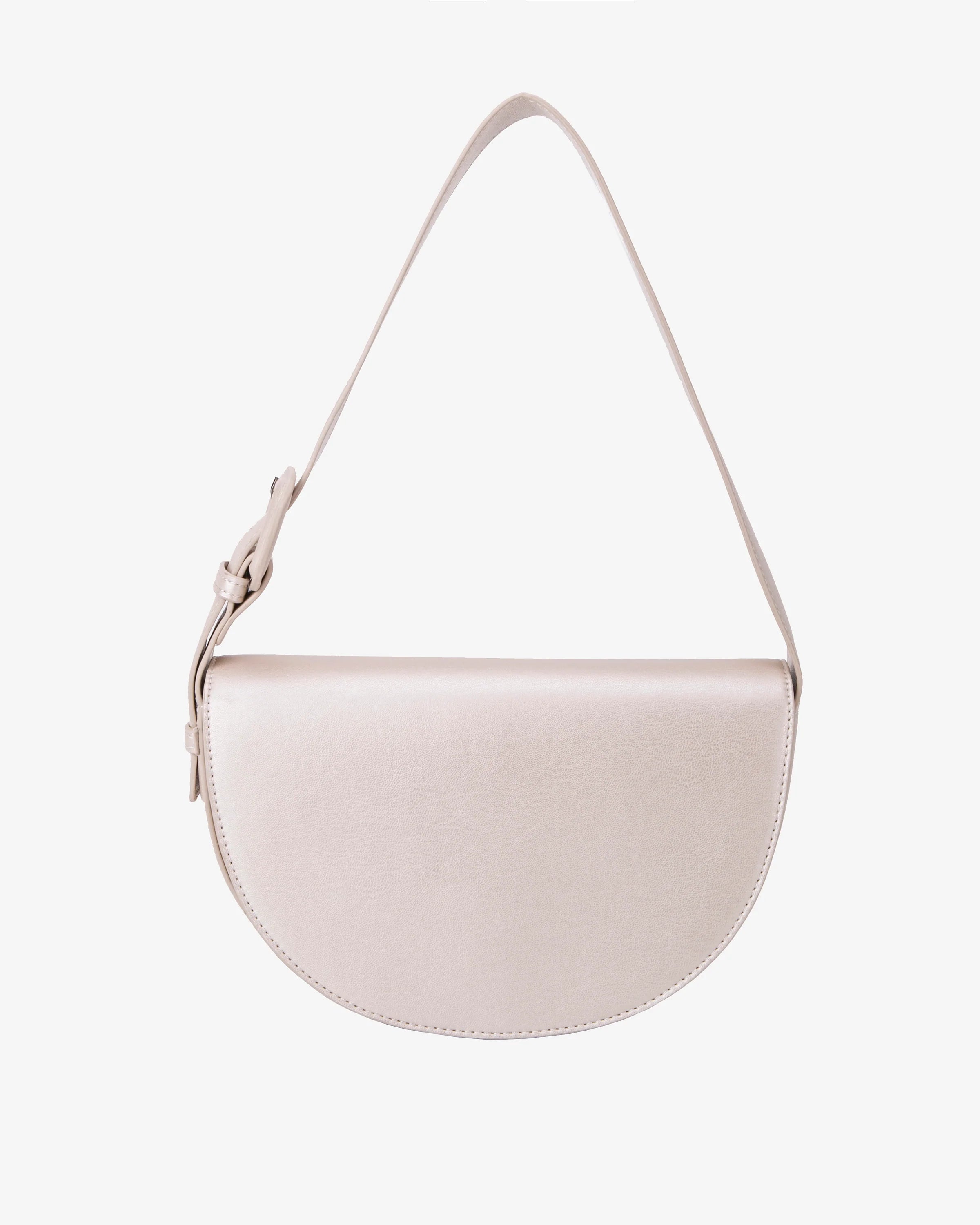 Mirrored Clutch in Silver for Futuristic - Themed GatheringsNOMI SHINY STRUCTURE | Pearl Cream