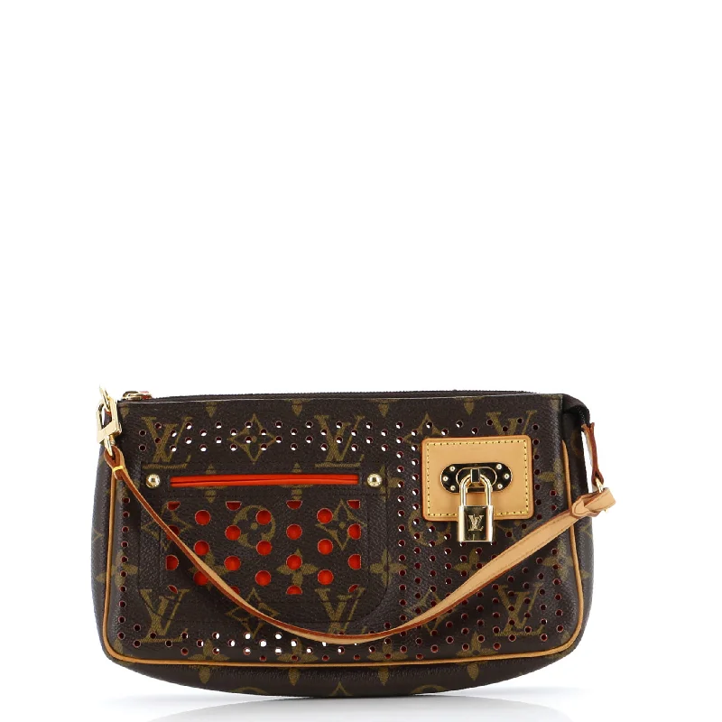 Suede Clutch with Tassel Details in Olive for Fall SoireesPochette Accessoires Perforated Monogram Canvas