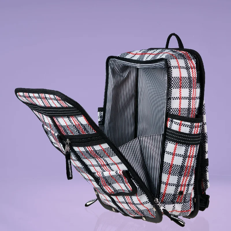 Vintage - Inspired Women's Backpacks in Brown Leather for a Retro AestheticTartan Classic laptop Backpack Eco checkered plaid laundry bag