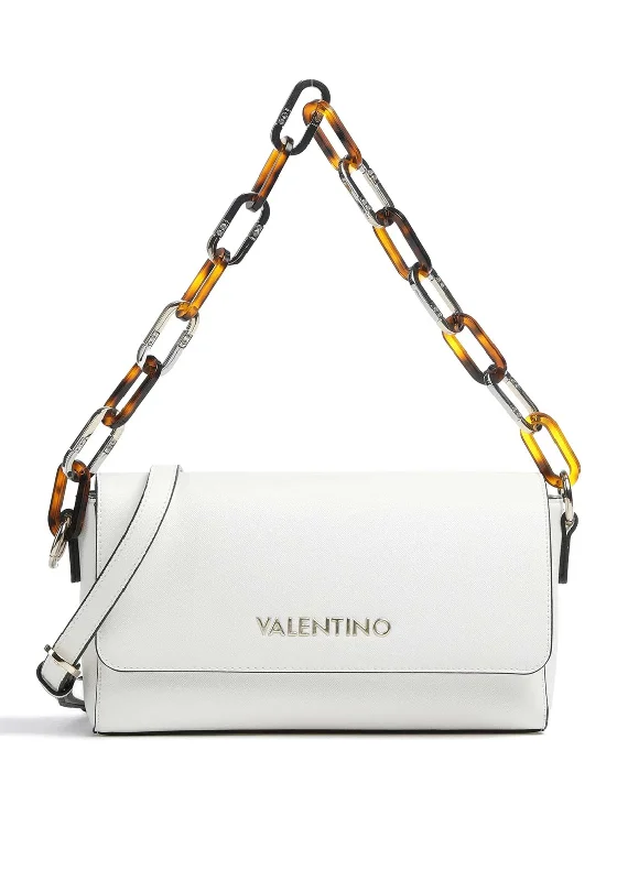 Leather Shoulder Bag with Magnetic Closure in Black for Quick AccessValentino Bercy Folded Faux Leather Shoulder Bag, White