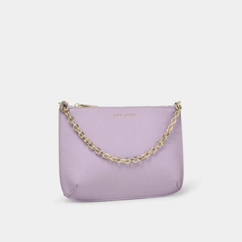 Floral - Printed Satin Clutch in Pink for Spring GalasWomen's Astrid Chain Clutch In Lilac