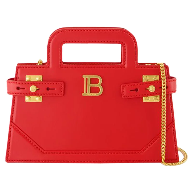 Adjustable Strap Women's Satchels in Orange for Custom ComfortB-Buzz Small Top Handle Purse - Balmain - Leather - Red