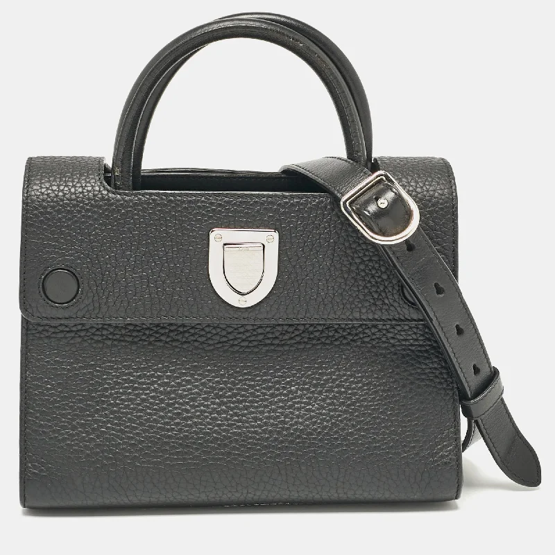 Chain - Strap Women's Satchels in Silver for a Glamorous Night - OutDior Black Leather Mini Diorever Top Handle Bag