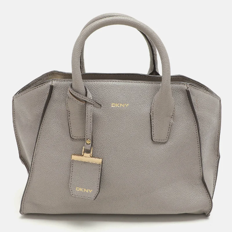 Monogrammed Women's Satchels in Navy for Personalized EleganceDkny Grey Leather Satchel