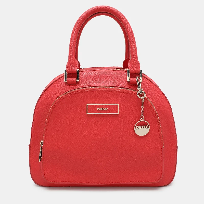 Studded Trim Women's Satchels in Red for a Punk - Inspired EdgeDkny Red Leather Front Dome Satchel