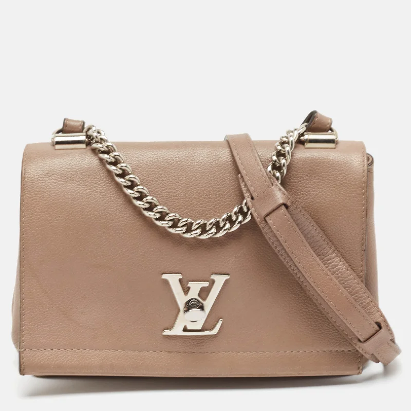 Studded Trim Women's Satchels in Red for a Punk - Inspired EdgeLouis Vuitton Beige Leather Lockme Ii Bb Bag