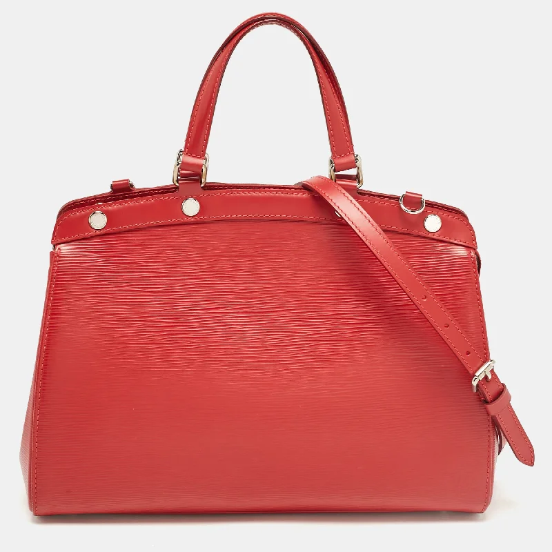 Studded Trim Women's Satchels in Red for a Punk - Inspired EdgeLouis Vuitton Carmin Epi Leather Brea Mm Bag