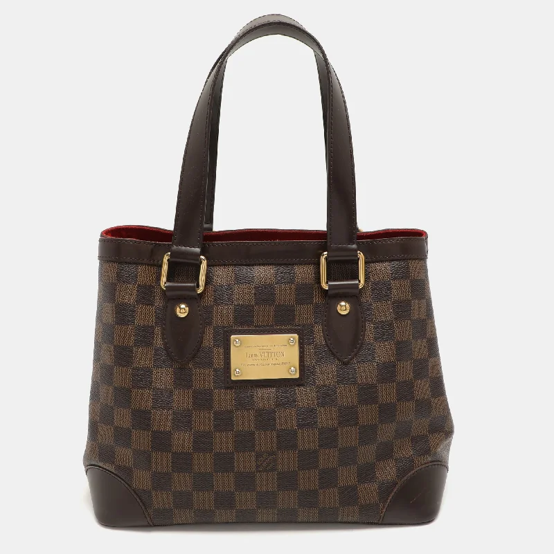 Luxury Leather Women's Satchels in Classic Black for Office ProfessionalsLouis Vuitton Damier Ebene Canvas Hampstead Pm Bag