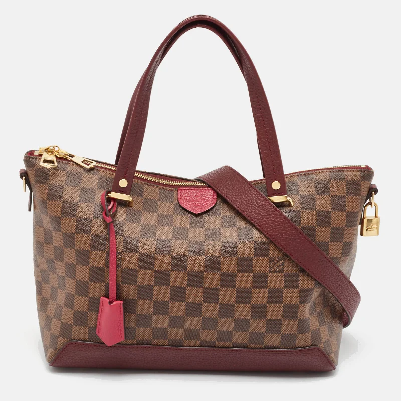 Vegan Leather Women's Satchels in Burgundy with Gold - Tone Hardware for Ethical FashionistasLouis Vuitton Fuchsia Damier Ebene Canvas Hyde Park Bag