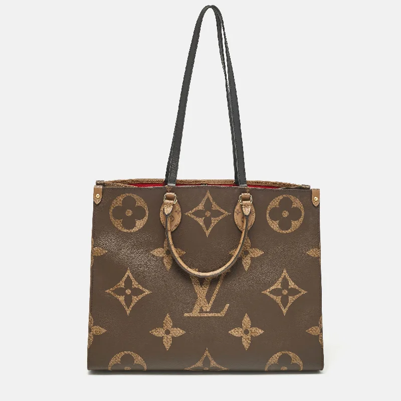 Monogrammed Women's Satchels in Navy for Personalized EleganceLouis Vuitton Monogram Reverse Giant Canvas Onthego Gm Bag